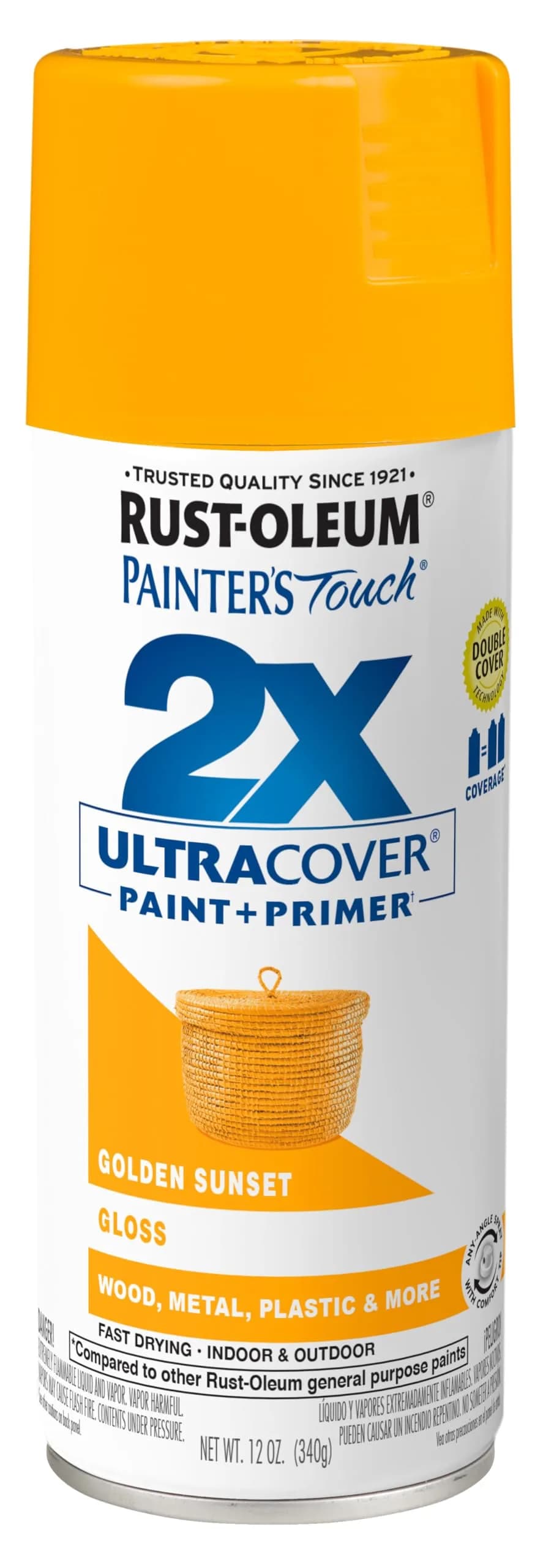 Rust-Oleum Painter's Touch 2X Ultra Cover Spray Paint, Gloss Golden Sunset, 12 Oz (Pack of 1) - main product image