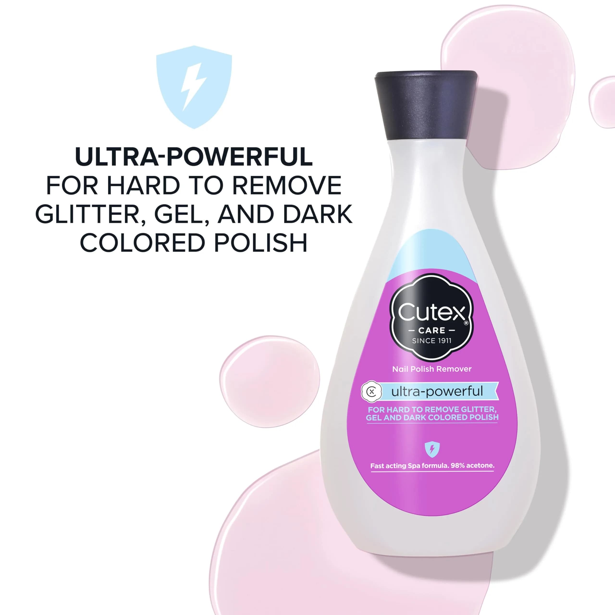 Cutex Ultra-Powerful Gel Nail Polish Remover 200ml (6.76 Fl Oz) | Removes Glitter & Dark Colors, Paraben Free - view 3