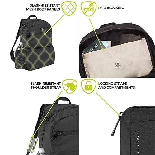 Travelon Anti-Theft Active Packable Backpack Black | 18.5 L (0.52 m³) thumbnail 2