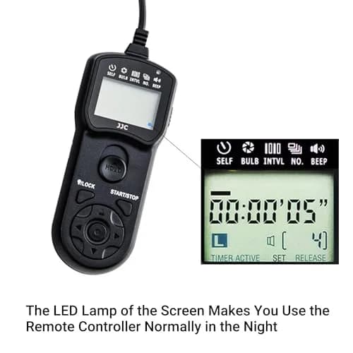JJC Intervalometer Timer Remote for Canon EOS Rebel T6 T7 T8i 90D 80D | Exposure Control & Time-Lapse thumbnail 7