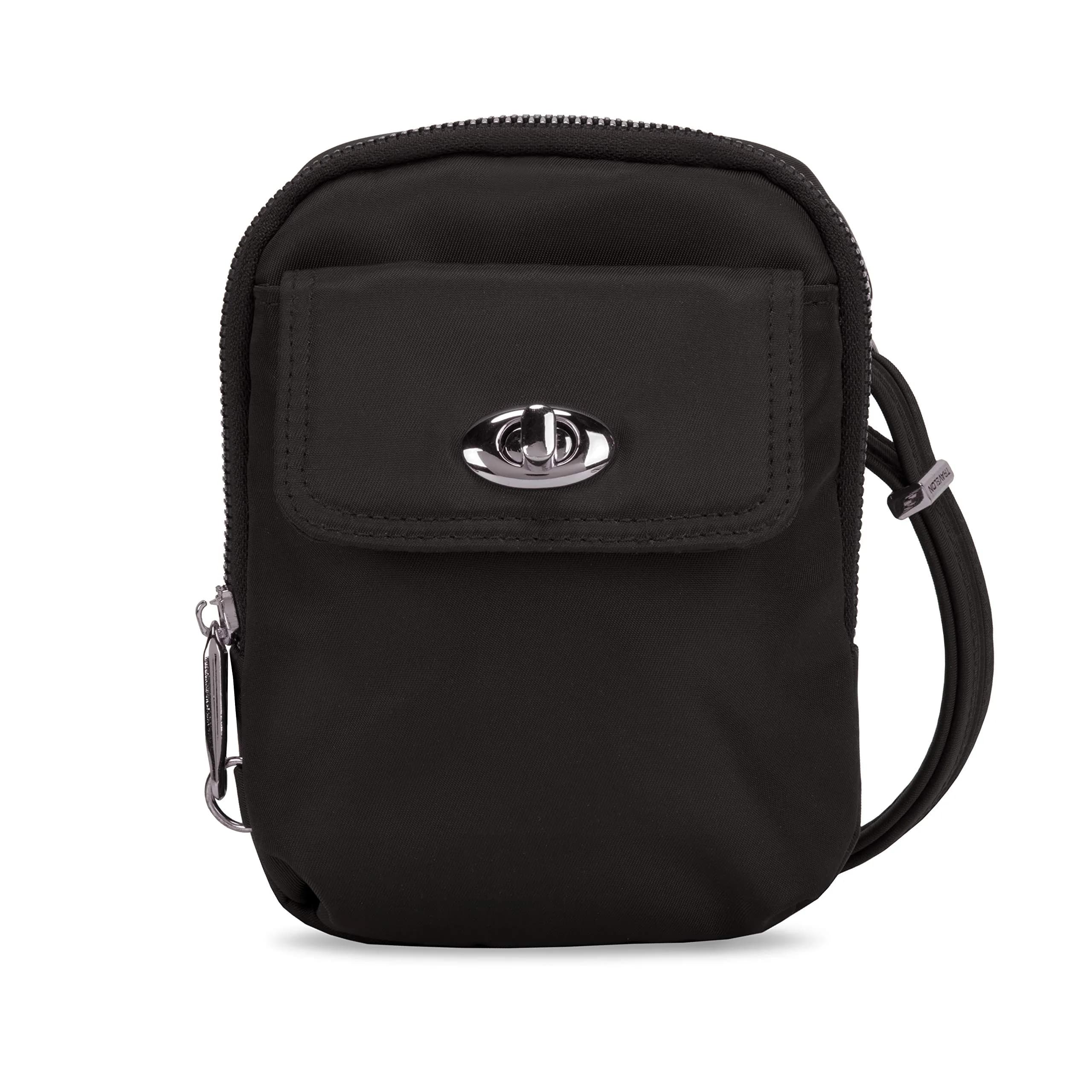 Travelon Anti-Theft Tailored Crossbody Phone Pouch Onyx | Stadium Approved Security for Essentials - main product image