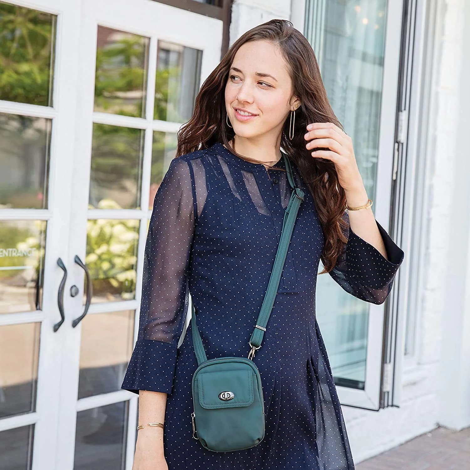 Travelon Anti-Theft Tailored Crossbody Phone Pouch Onyx | Stadium Approved Security for Essentials - view 2