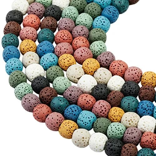 SUNYIK 12mm Colorful Lava Rock Beads 14" Strand | Essential Oil Diffuser & Jewelry Craft thumbnail 1