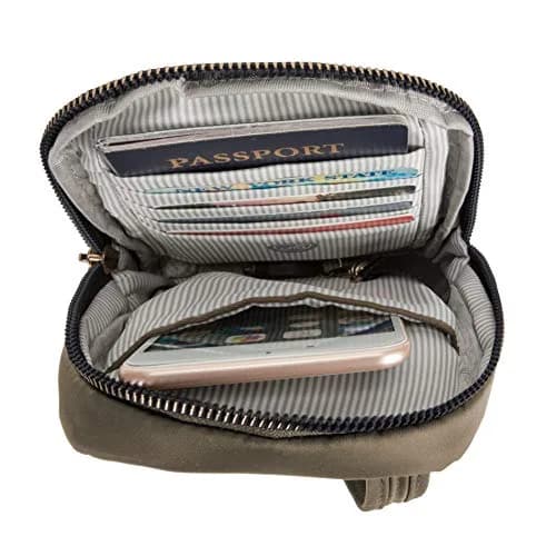 Travelon Anti-Theft Tailored Crossbody Phone Pouch Sable | Stadium Approved, RFID Blocking, Locking Zippers thumbnail 7