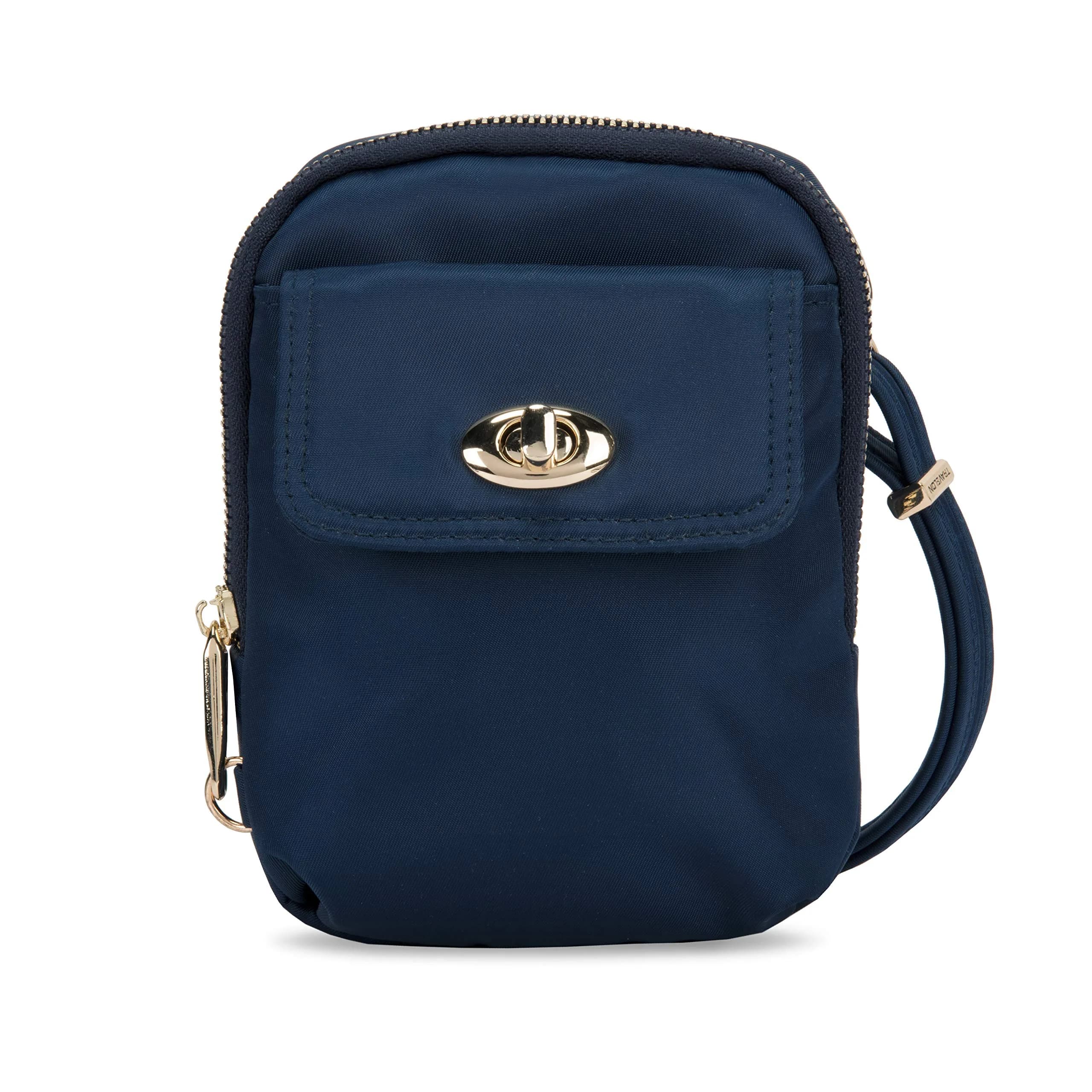 Travelon Anti-Theft Tailored Crossbody Phone Pouch Sapphire | 19.05cm (7.5") W x 16.51cm (6.5") H x 5.08cm (2") D - main product image
