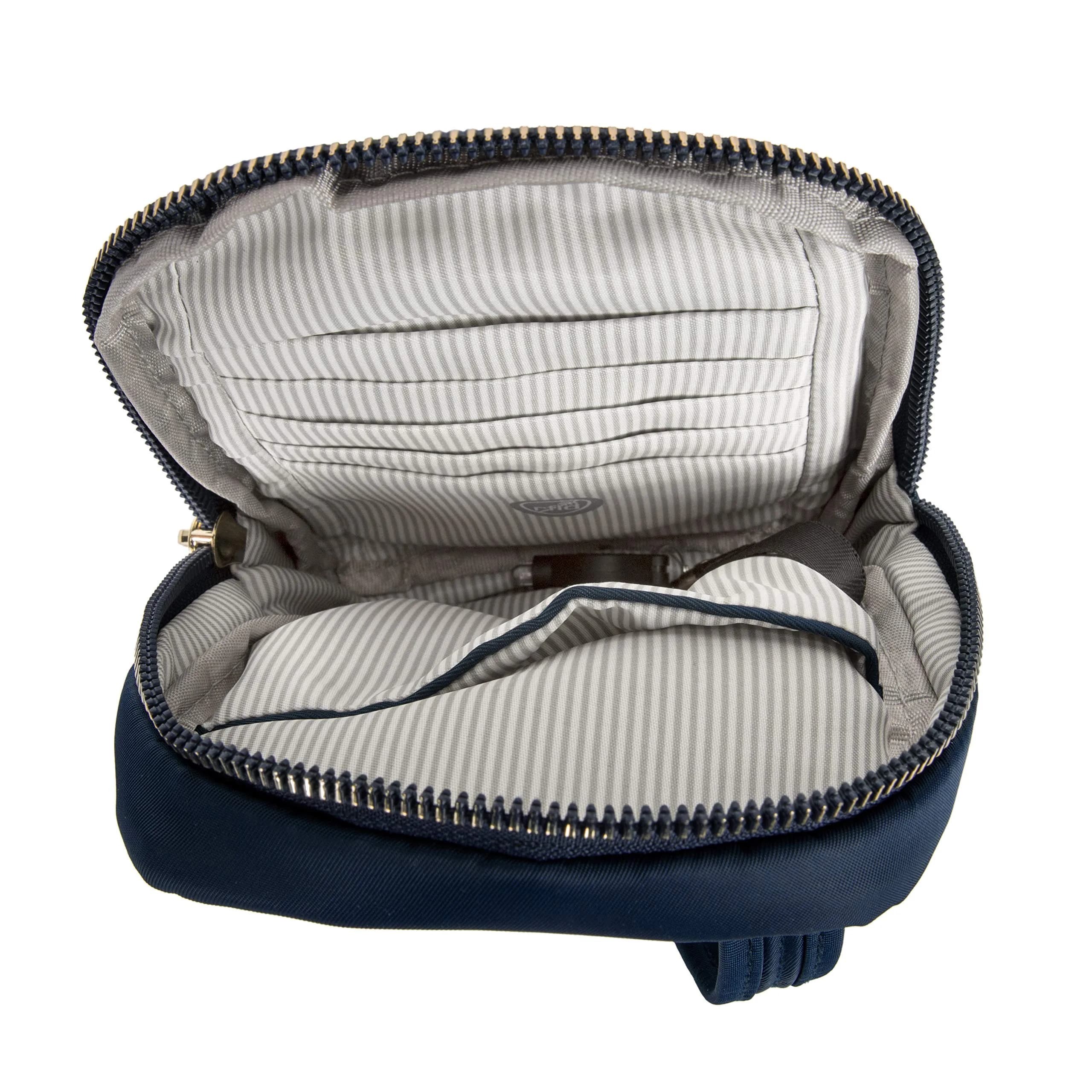Travelon Anti-Theft Tailored Crossbody Phone Pouch Sapphire | 19.05cm (7.5") W x 16.51cm (6.5") H x 5.08cm (2") D - view 7
