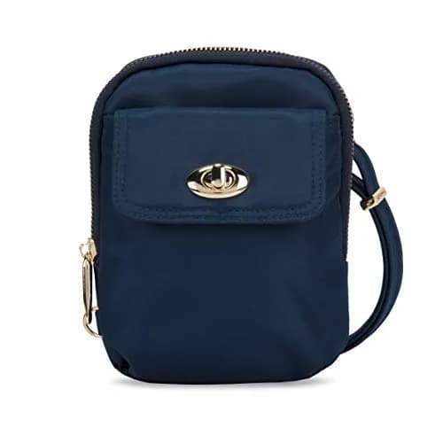Travelon Anti-Theft Tailored Crossbody Phone Pouch Sapphire | 19.05cm (7.5") W x 16.51cm (6.5") H x 5.08cm (2") D thumbnail 1