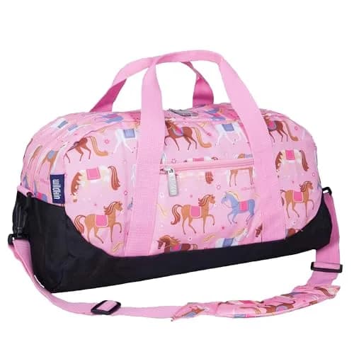 Wildkin Overnighter Duffel Bag for Kids, Horses | Roomy 18 x 9 x 9 in, Polyester, Fully Lined, Removable Shoulder Strap thumbnail 1
