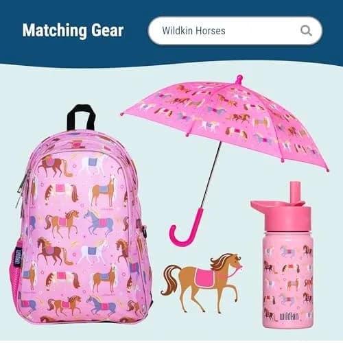 Wildkin Overnighter Duffel Bag for Kids, Horses | Roomy 18 x 9 x 9 in, Polyester, Fully Lined, Removable Shoulder Strap thumbnail 7
