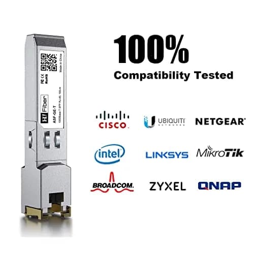 H!Fiber.com 1G SFP to RJ45 Module 100m | Gigabit Ethernet Copper Transceiver 1.25Gbps thumbnail 6