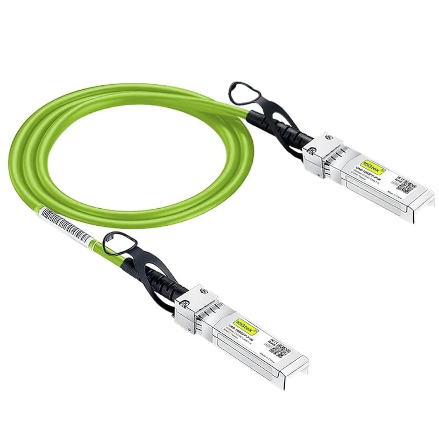 10Gtek Green 0.5m SFP+ DAC Cable | Twinax Copper for Cisco, Ubiquiti, D-Link, Supermicro — Green / 1m (30AWG)