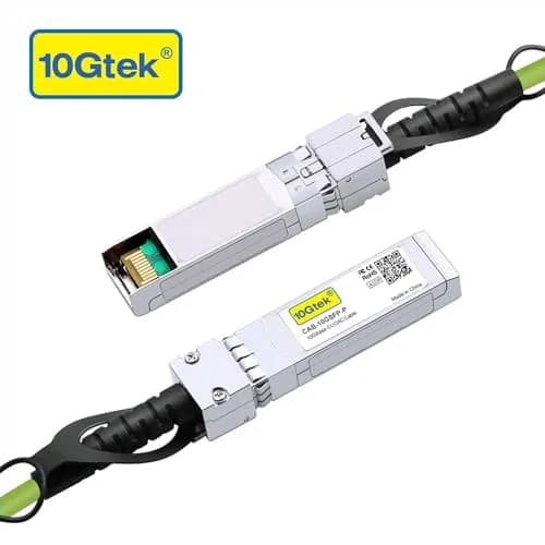 10Gtek Green 10G SFP+ Twinax DAC Cable 1m | High-Speed Copper for Cisco & Data Centers thumbnail 4