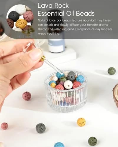 SUNYIK 10mm Colorful Lava Rock Beads 14" Strand | Essential Oil Diffuser & Jewelry Crafting thumbnail 3