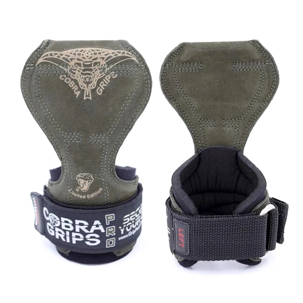 Cobra Grips PRO Green Leather Weight Lifting Gloves with Wrist Wraps - 5.5-8.75" Wrist - main product image