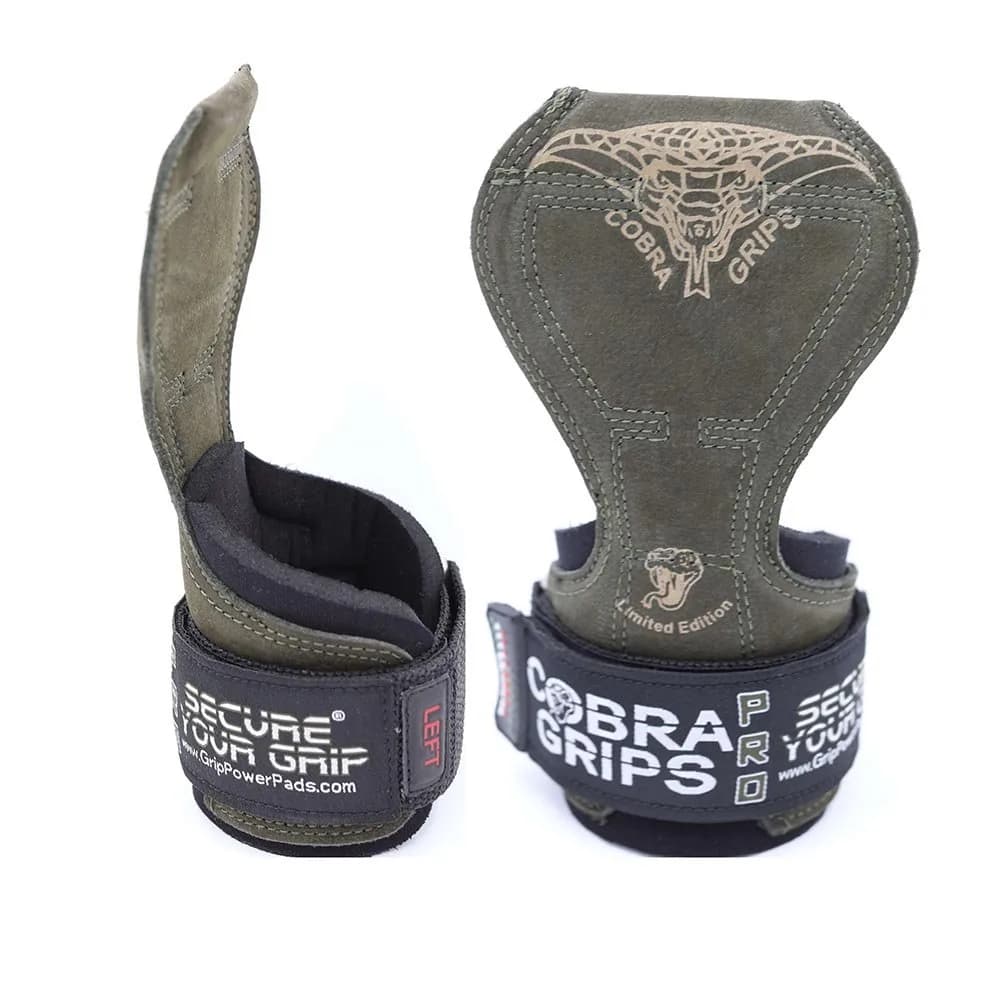 Cobra Grips PRO Green Leather Weight Lifting Gloves with Wrist Wraps - 5.5-8.75" Wrist - view 4