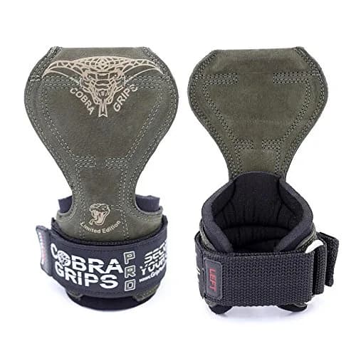 Cobra Grips PRO Green Leather Weight Lifting Gloves with Wrist Wraps - 5.5-8.75" Wrist thumbnail 1