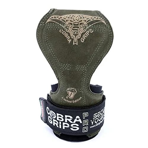 Cobra Grips PRO Green Leather Weight Lifting Gloves with Wrist Wraps - 5.5-8.75" Wrist thumbnail 2