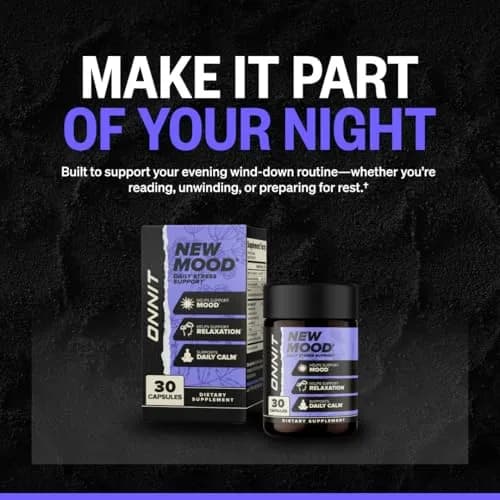 ONNIT New Mood Stress & Sleep Support Supplement with 5-HTP, 60 Count | Mood & Sleep Support thumbnail 5