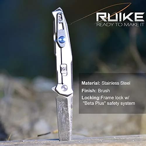 Ruike Tactical Pocket Knife for Men Folding Knife Frame Lock 14C28N Steel 3.5" | Compact Tactical Utility thumbnail 2