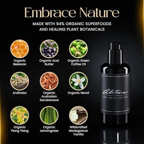 Alitura Organic Face and Body Lotion 200ml (6.8 Fl Oz) | Anti-Aging Moisturizer with Organic Olive Oil & Acai Butter thumbnail 5