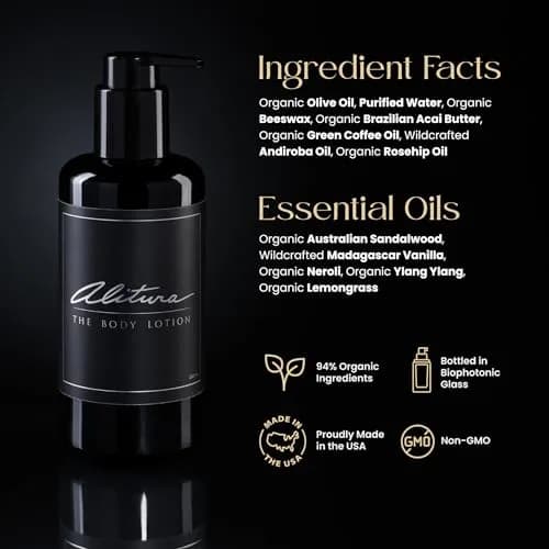 Alitura Organic Face and Body Lotion 200ml (6.8 Fl Oz) | Anti-Aging Moisturizer with Organic Olive Oil & Acai Butter thumbnail 2