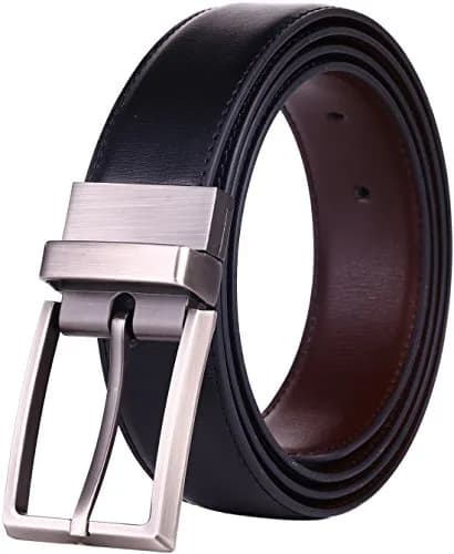 beltox fine Men's Dress Belt Leather Reversible 48-50 | Formal & Stylish with 2 Colors (not 2) 1.25" Wide thumbnail 1