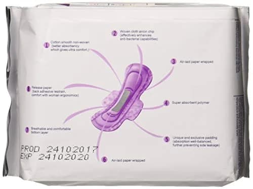 SHUYA Ultral Thin Sanitary Pads with Wings, 245mm, 30 Count | Super Absorbent, Mint Herbal Scented, Aluminum Foil Pack thumbnail 2