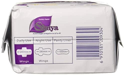 SHUYA Ultral Thin Sanitary Pads with Wings, 245mm, 30 Count | Super Absorbent, Mint Herbal Scented, Aluminum Foil Pack thumbnail 3