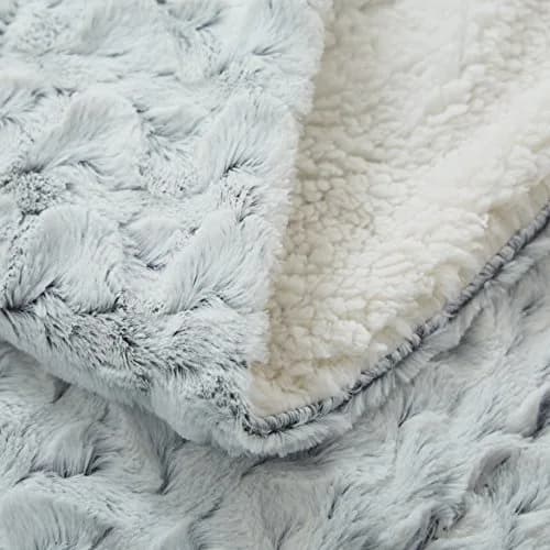 Tache Snowy Owl Chevron Faux Fur Sherpa Bed Blanket 90x90 | Ultra Soft & Warm thumbnail 8