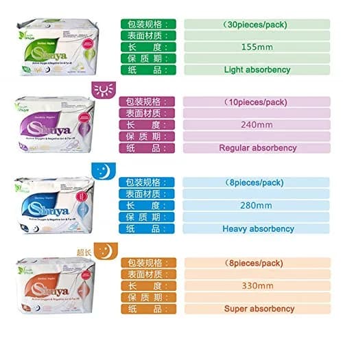 SHUYA Ultral Thin Anion Sanitary Pads for Women, 245mm, 50 Count | Mint Herbal Scented, Aluminum Foil Pack thumbnail 9