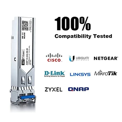 H!Fiber 1.25G Single Mode SFP LC Module 20km | 1Gbps Fiber Transceiver for Cisco GLC-LH-SMD thumbnail 6