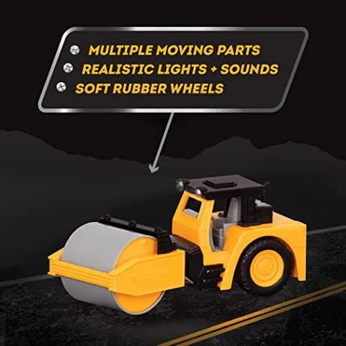 Driven by Battat Steam Roller Toy with Lights & Sounds | 19cm (7.5in) Construction Vehicle for Kids 3+ thumbnail 4