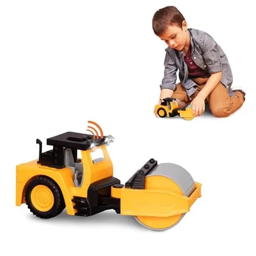 Driven by Battat Steam Roller Toy with Lights & Sounds | 19cm (7.5in) Construction Vehicle for Kids 3+ - main product image
