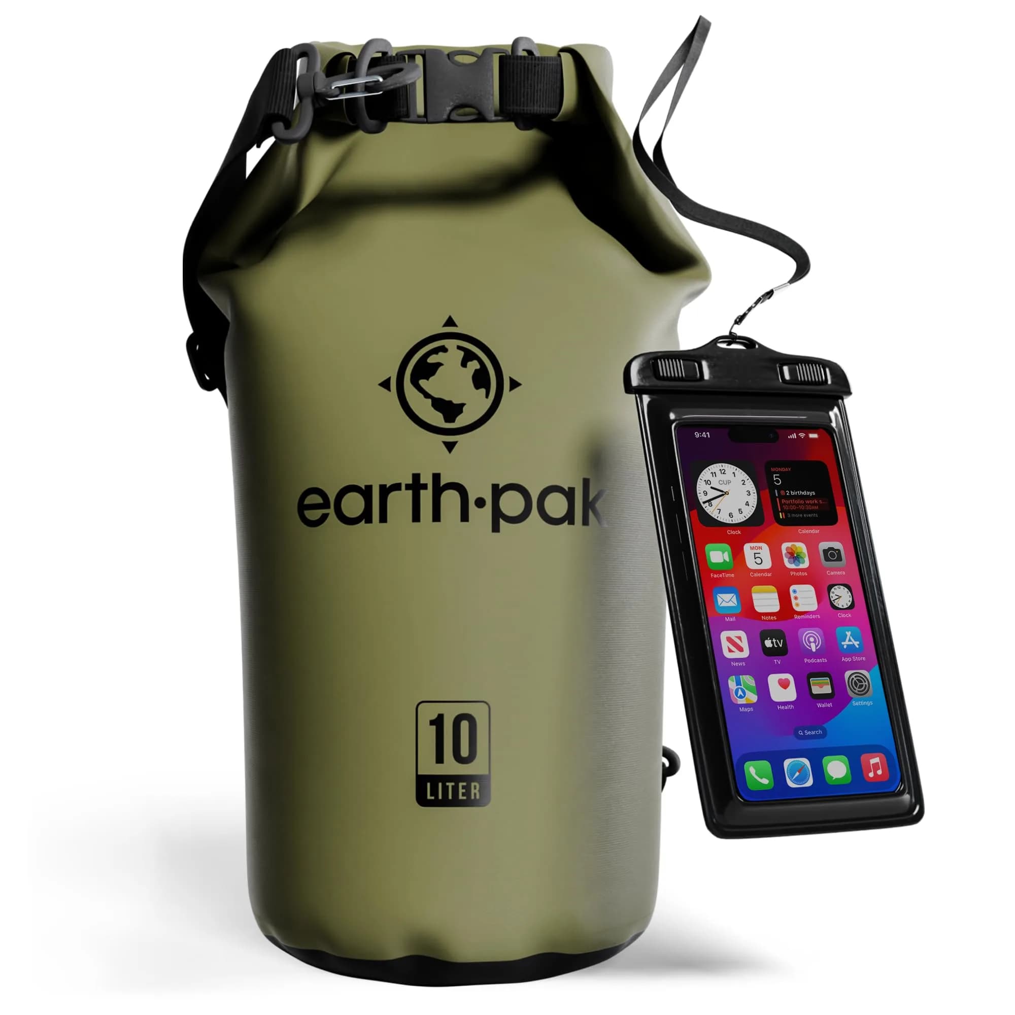 Earth Pak Waterproof Dry Bag 10L | Marine Roll Top Dry Sack for Kayaking & Boating