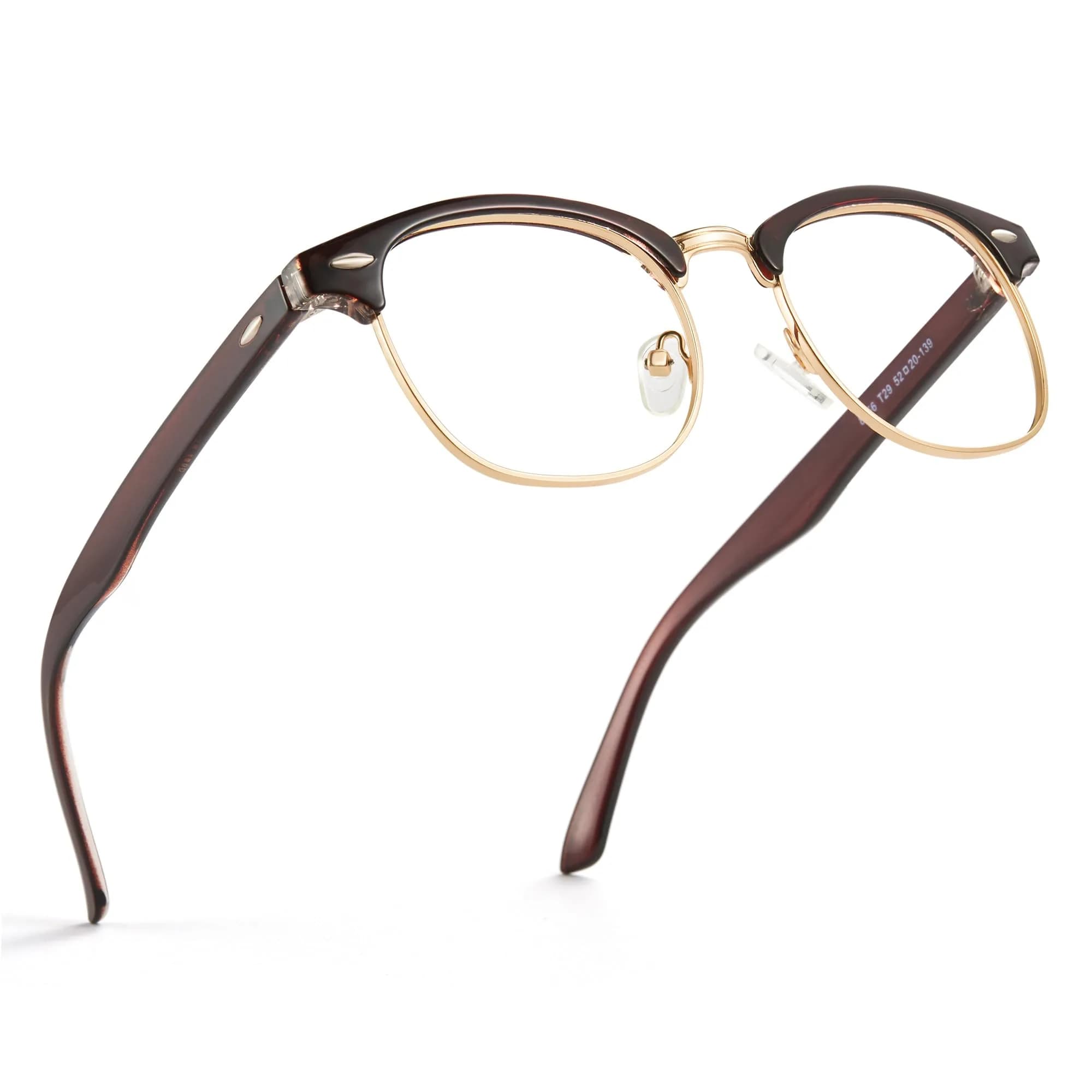 Cyxus Blue Light Glasses Men Semi Rimless Clear Blue Light Glasses for Computer Eye Strain