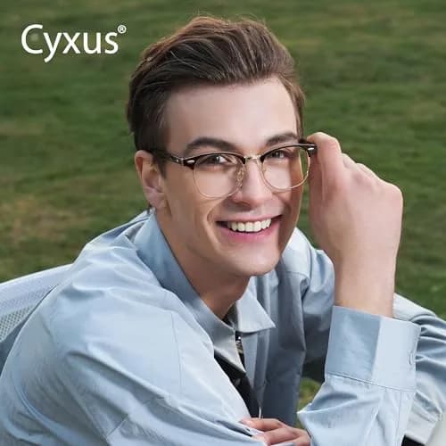 Cyxus Blue Light Glasses Men Semi Rimless Clear Blue Light Glasses for Computer Eye Strain thumbnail 2