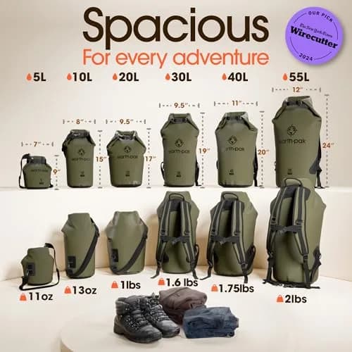 Earth Pak 40L Waterproof Dry Bag Backpack | Marine Roll Top Dry Sack for Kayaking thumbnail 2