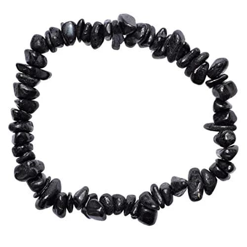 Zenergy Gems Black Tourmaline Crystal Chip Bracelet 7" | Psychic Protection & Healing Energy thumbnail 1