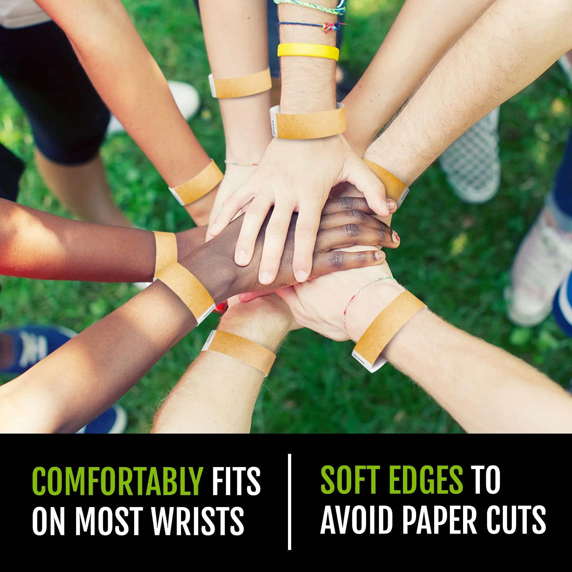 Wristco Gold Tyvek Wristbands 200 Count | Tamper-Proof for Events - view 5