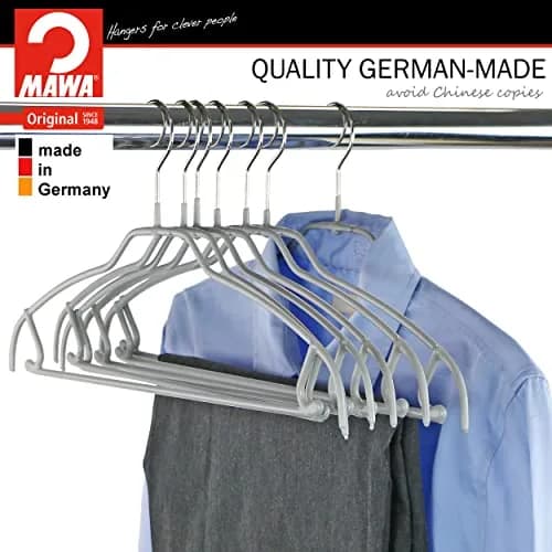 MAWA Silhouette Ultra-Thin Series Non-Slip Clothes Hanger Pack of 10 | Space Saving & Gentle on Clothes thumbnail 4