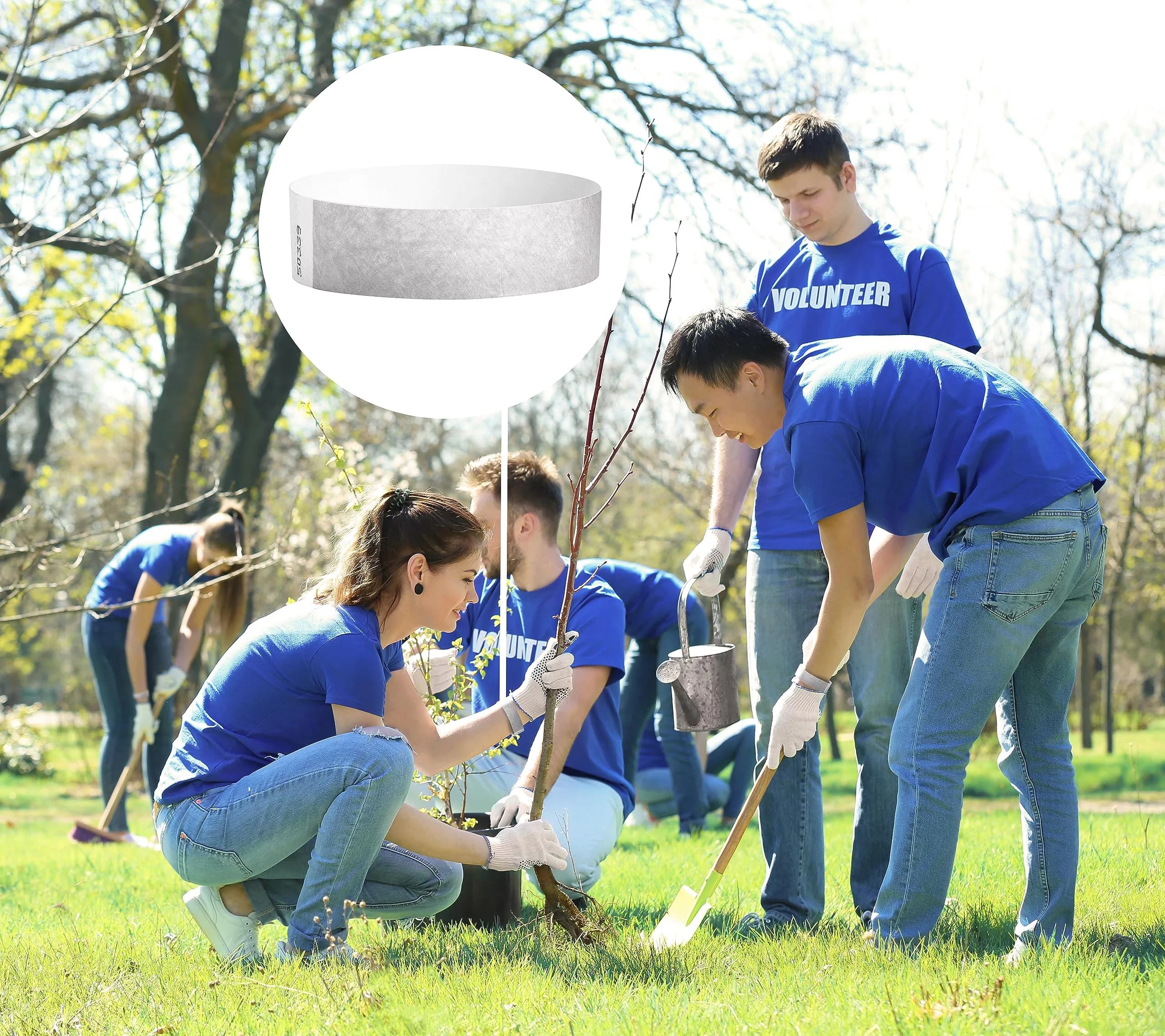 Wristco Metallic Silver Tyvek Wristbands 200 ct. | Tamper-Proof for Events - view 3