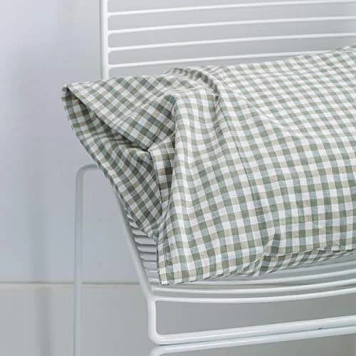 SUSYBAO Green Gingham Duvet Cover King Size | Breathable 100% Washed Cotton for All Seasons thumbnail 5
