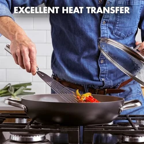 GreenPan Chatham Hard Anodized Ceramic Nonstick 11" Frying Pan with Lid, Gray thumbnail 2