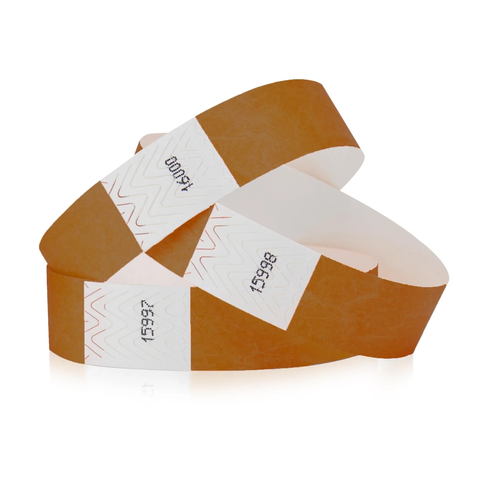 Wristco Mocha Tyvek Wristbands 200 Count | Tamper-Proof for Events - main product image