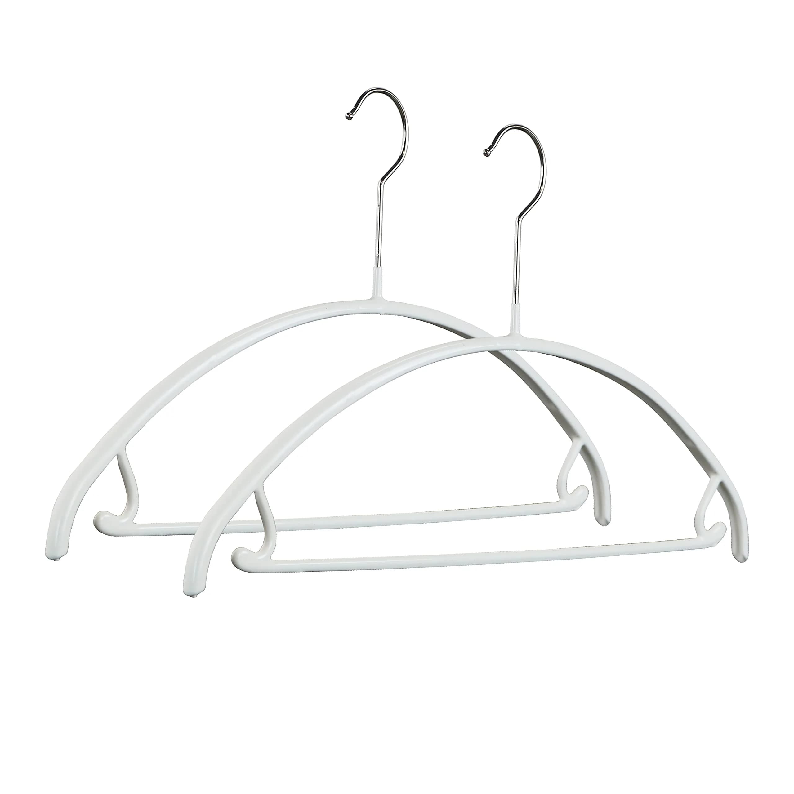 MAWA Non Slip Metal Clothing Hanger, Model 42-U, Set of 2 | Space-Saving, Anti-Slip Support for Clothes