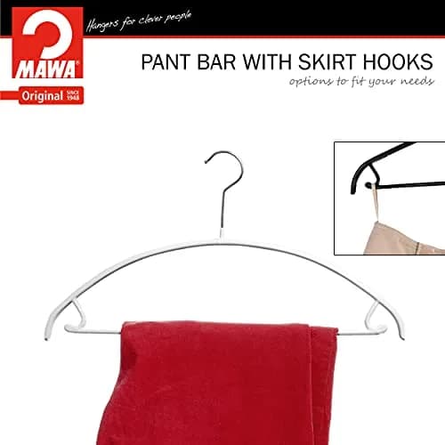 MAWA Non Slip Metal Clothing Hanger, Model 42-U, Set of 2 | Space-Saving, Anti-Slip Support for Clothes thumbnail 4