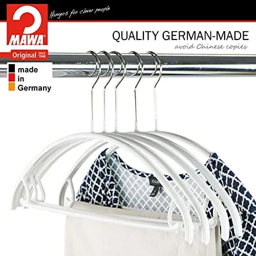 MAWA Non Slip Metal Clothing Hanger, Model 42-U, Set of 2 | Space-Saving, Anti-Slip Support for Clothes thumbnail 3