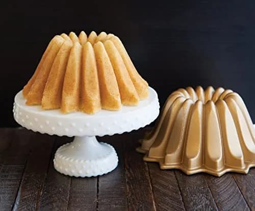 Nordic Ware Lotus Bundt Pan Gold 5 Cup | Intricate Cake Detail & Even Browning thumbnail 4