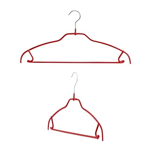 MAWA Silhouette Ultra-Thin Series Non-Slip Space Saving Shirt Hanger with Pant Bar & Skirt Hooks, Pack of 2, Red | Germany Quality thumbnail 1