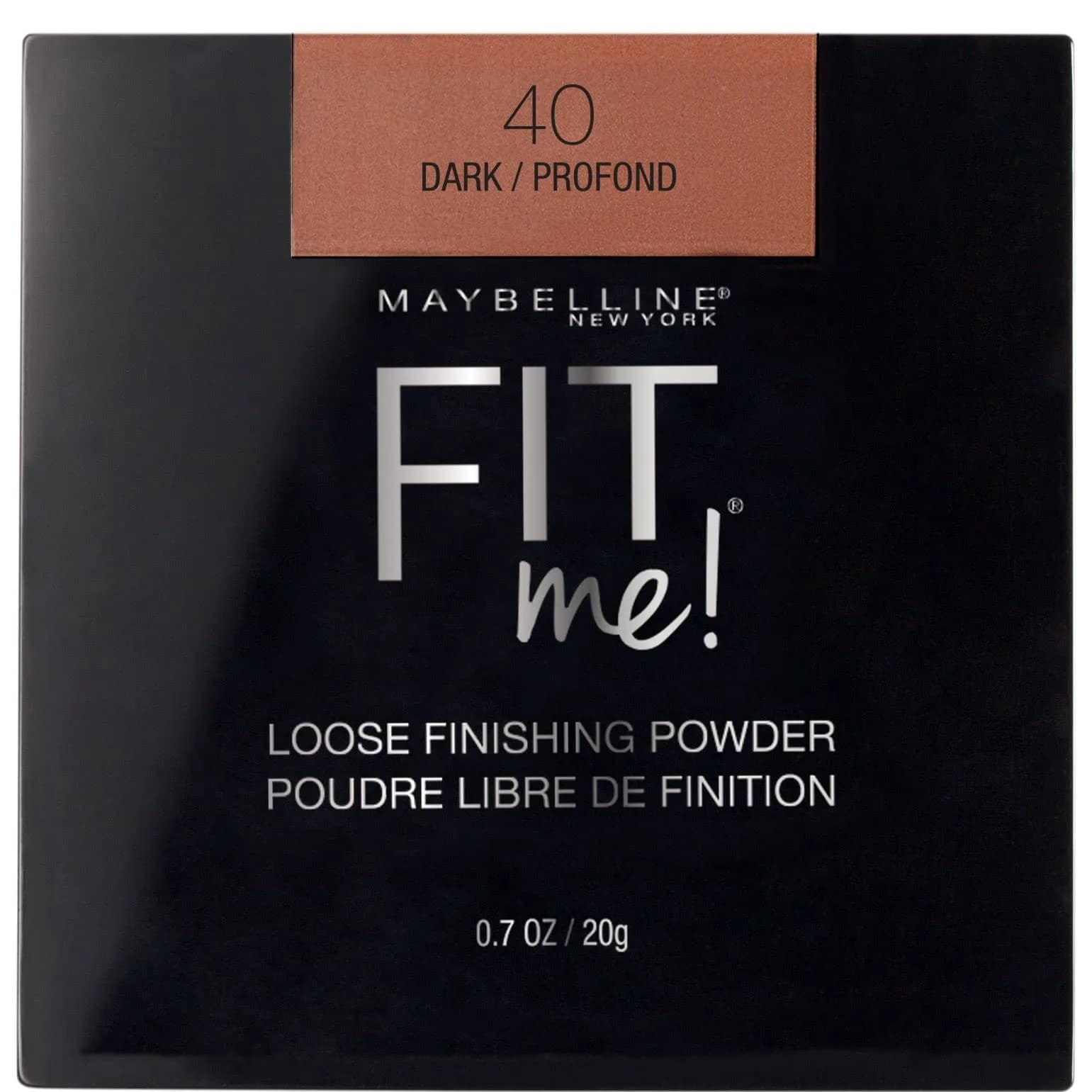 Maybelline Fit Me Loose Setting Powder, Dark Shade, 0.7 oz (20 g) | Shine Control & Smooth Finish - main product image